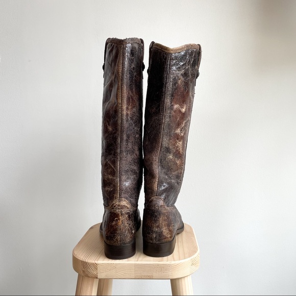 Frye Melissa Distressed Riding Boots - Picture 3 of 6